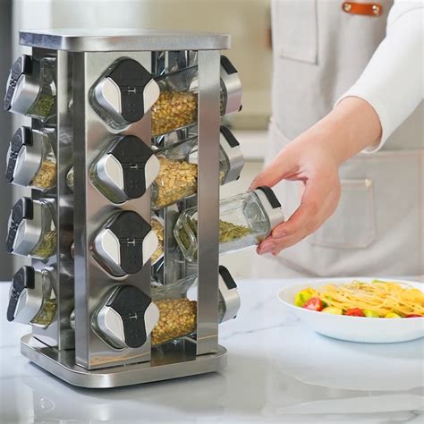 stainless steel rotating seasoning rack